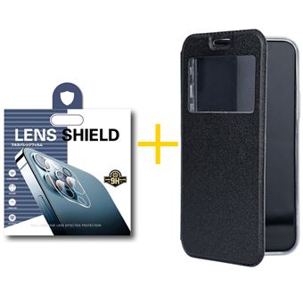 Pack 1 x Película de Câmara + Capa skyhe  Apple iPhone 15 Pro Gandy Flip - Cover Preto - 1