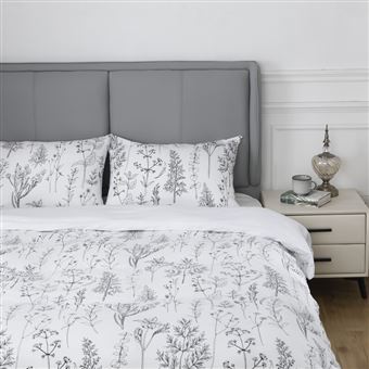 Capa de Edredão Estampada com Fronha BOD HOME | Folhas Rosas e Pretas | 240x260cm - 1