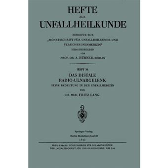 Das Distale Radio-Ulnargelenk - Seine Bedeutung in Der Unfallmedizin - Paperback / softback - 0 - 1