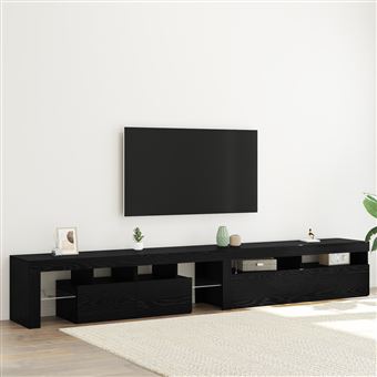 Armários de TV com Luzes LED vidaXL | 2 Peças | Carvalho Preto Madeira Ingenheirada - 1