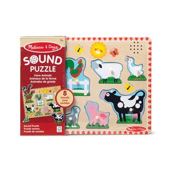 Puzzle de Encaixe Melissa & Doug Animais MPZ WPZ Farm Anml Sound Pzl8Pc GML | 8 Peças - 1