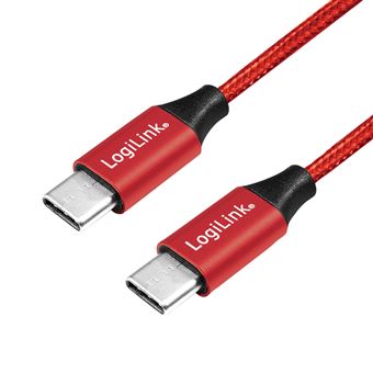 LogiLink CU0155 cabo USB 0,3 m 2.0 USB C Preto, Vermelho