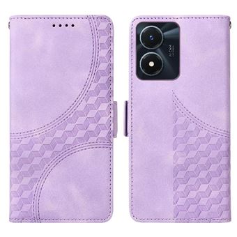 Capa FLOODKING para Vivo Y02s | Design Acolchoado | Couro PU Premium | Roxo - 1