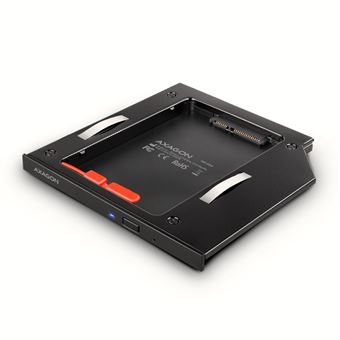 Placa/adaptador de Interface Axagon RSS-CD09 2.5 SSD/HDD caddy into DVD slot 9.5 mm LED ALU | Preto - 1