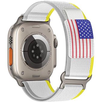 Bracelete tecido Trail adventurer Antiimpacto para Apple Watch Series 10 46mm | Amarelo e Bege - 1