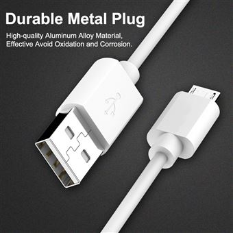 Cabo Goeik de Carregamento de Telemóvel e Dados Micro USB para USB de 1 m e 2 A - Branco - 1