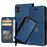 Capa PU Magunivers Flip 2-em-1 azul escuro para Apple iPhone X (Ten)_0