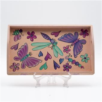 Tabuleiro Rosa Borboleta Presentear - 1