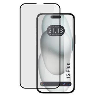 Protetor Tumundosmartphone de vidro temperado preto com cola completa 5D para iPhone 15 Plus (6.7) - 1