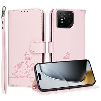 Capa FOXDOCK para Asus ROG Phone 9 | Flip | Bloqueio RFID | Fecho Magnético | Pele Sintética | Alça de Pulso Amovível | Rosa - 1