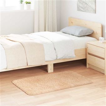 Tapete shaggy de pelo alto vidaXL NAVARRA | 60x100 cm | poliéster bege - 1