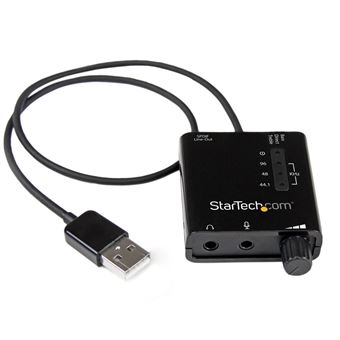 Placa de Som StarTech.com Placa de som externa do adaptador de áudio estéreo USB com áudio digital SPDIF e microfone estéreo | Preto - 1