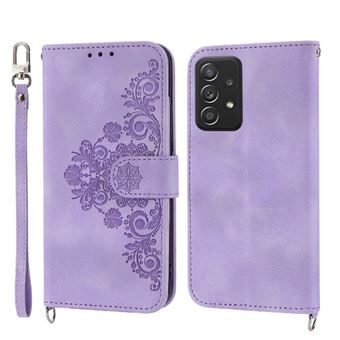Capa ZURSANA para Xiaomi Redmi Note 10 4G/Note 10S | Pele com Fecho de Encaixe para Colar + Cordão em Pele | Roxo - 1