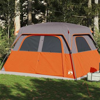 Tenda familiar vidaXL | Tenda familiar estilo cabana para 6 pessoas impermeável laranja - 1