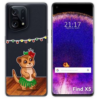 Capa Tumundosmartphone de silicone transparente para Oppo Find X5 5G design desenhos Meerkat - 1