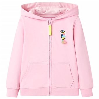 Sweatshirt para criança vidaXL | com capuz e fecho rosa-brilhante 92 | 1,5 - 2 anos - 1