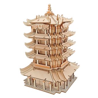 Puzzle 3D HSMY de 125 Peças XF-G007H - Torre Do Guindaste Amarelo - 1