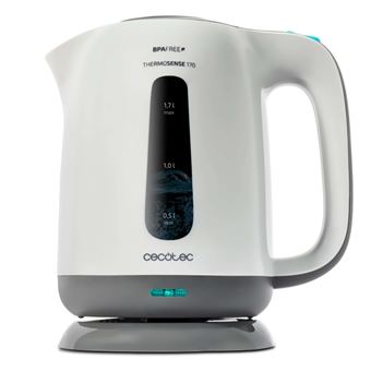 Chaleira Elétrica Cecotec ThermoSense 170 | Cinzento, Branco - 1