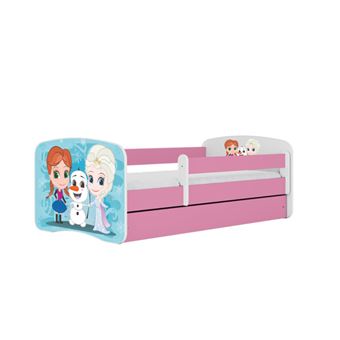 Cama 160 x80 cm Kocot Kids com gaveta e colchão BabyDreams Frozen Land Pink - 1
