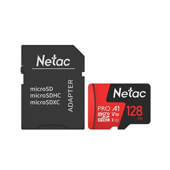 Cartão Micro SD Netac | 128GB | com Adaptador - Vermelho - 1