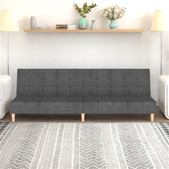 Sofá-cama vidaXL | 2 lugares tecido cinzento-claro - 1