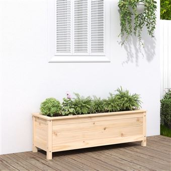 Canteiro Elevado de Jardim vidaXL | 119,5x40x39 cm | pinho maciço - 1