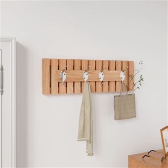 Cabide de Parede vidaXL | 42x8,5x14 cm | Madeira de nogueira maciça - 1