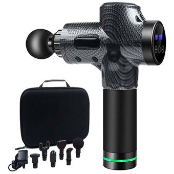 Pistola de Massagem Muscular | 6 Cabeças | 30 Níveis - Preto - 1