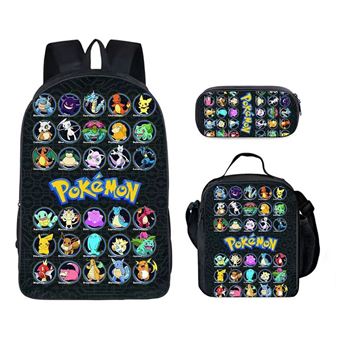 Mochila Escolar Infantil DreamWorks | Pokémon | 3 Peças | Preto 2184 - 1