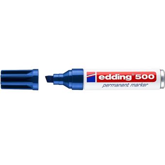 Edding 500 marcador permanente Azul Ponta de cinzel 1 peça(s) Azul e Vermelho e Branco - 1