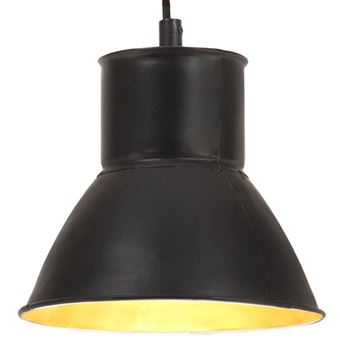 Candeeiro Suspenso vidaXL redondo 25 W 17 cm E27 preto - 1