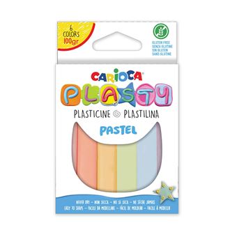 Plasticina Carioca Plasty 42174 | 6 Cores Pastel x 100G - 1