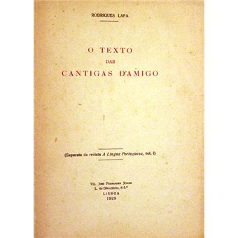 O texto das cantigas d'amigo. - 1