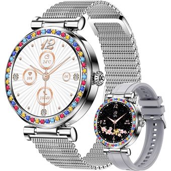 Smartwatch CHRONUS | 5ATM | FC/SpO2/Pressão | Bluetooth | 2 Pulseiras | Prata - 1