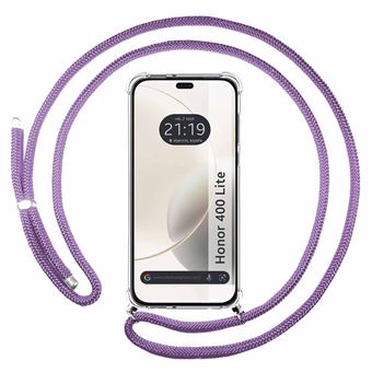 Capa Tumundosmartphone Transparente para Honor 400 Lite 5G com fio roxo - 1