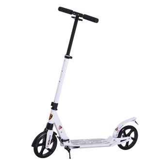 Trotinete Dobrável HomCom | Guiador Ajustável | + 14 Anos | Carga 100 kg - Branco - 1