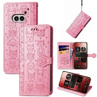 Capa FLOODKING para Nothing Phone 2A | Flip | PU | Porta-Cartões | Rosa - 1