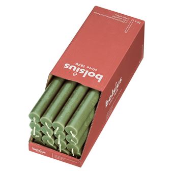 Velas de Mesa Bolsius Shine | 16 Peças | 27 cm | azeitona fresca - 1