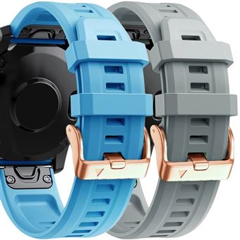 Pack Antiimpacto 2x bracelete Silicone fecho metal para Garmin Fenix 8 51mm Saphire | Azul e Cinzento - 1