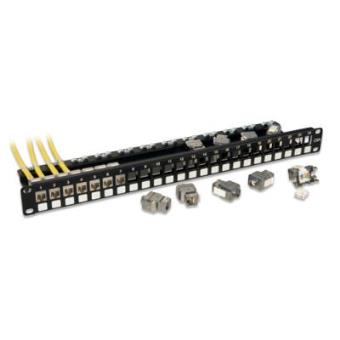Lindy Cat.6A 10G Premium Patchpanel mit 24x RJ45 STP Keystones - 1