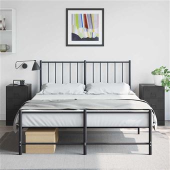 Mesas de cabeceira vidaXL | 2 Peças | 34,5x39x62 cm | aço preto - 1