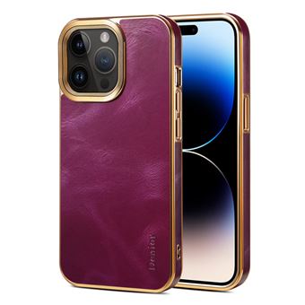 Capa de Couro à Prova de Queda QT438 V-REEL para iPhone 12 Pro Max - Roxo - 1