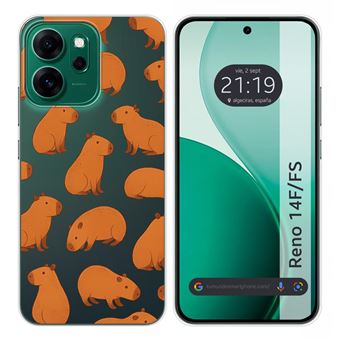Capa Tumundosmartphone de Silicone Transparente para Oppo Reno 14 FS / 14FS 5G | Capibara Design 02 Desenhos - 1