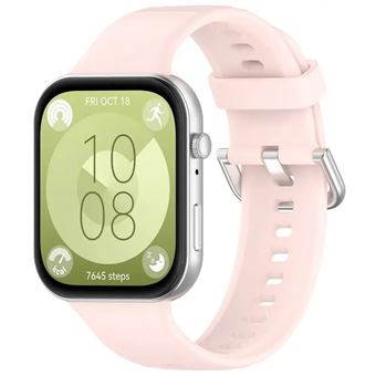 Bracelete em Silicone Líquido com Fecho de Metal Antiimpacto para Huawei Watch Fit 3 | Rosa - 1