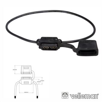 Porta Fusivel Velleman de Lamina Atc Á Prova de Água com Cabo - 1