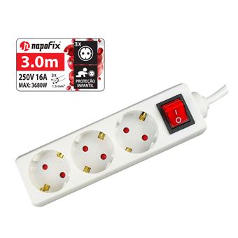 Extensão Elétrica NAPOFIX 3T 3m 16a 250v - 1