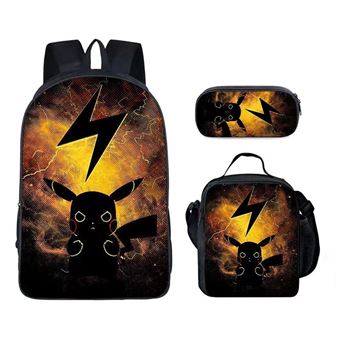 Mochila Escolar Infantil DreamWorks | Pokémon | 3 Peças | Preto 2185 - 1