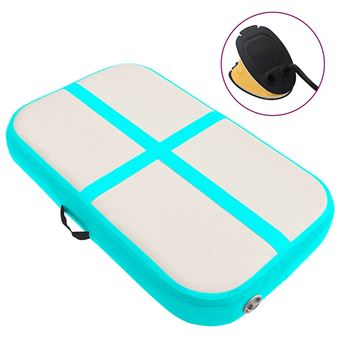 Colchão de Ginástica Insuflável vidaXL com bomba 60x100x15cm PVC verde - 1