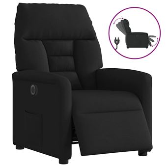 Poltrona elétrica reclinável vidaXL | tecido preto - 1