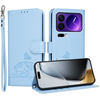 Capa FOXDOCK para Xiaomi 17 Pro | Flip | Bloqueio RFID | Fecho Magnético | Pele Sintética | Alça de Pulso Amovível | Azul Claro - 1